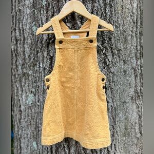 Tahari Yellow Corduroy Overall Jumper Dress Girls 3T